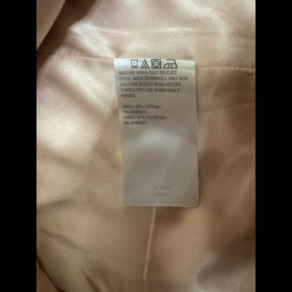 Lawrence Zarian Blazer Large Pink NWOT BEAUTIFUL Notch Collar Lined Cotton - Picture 12 of 13